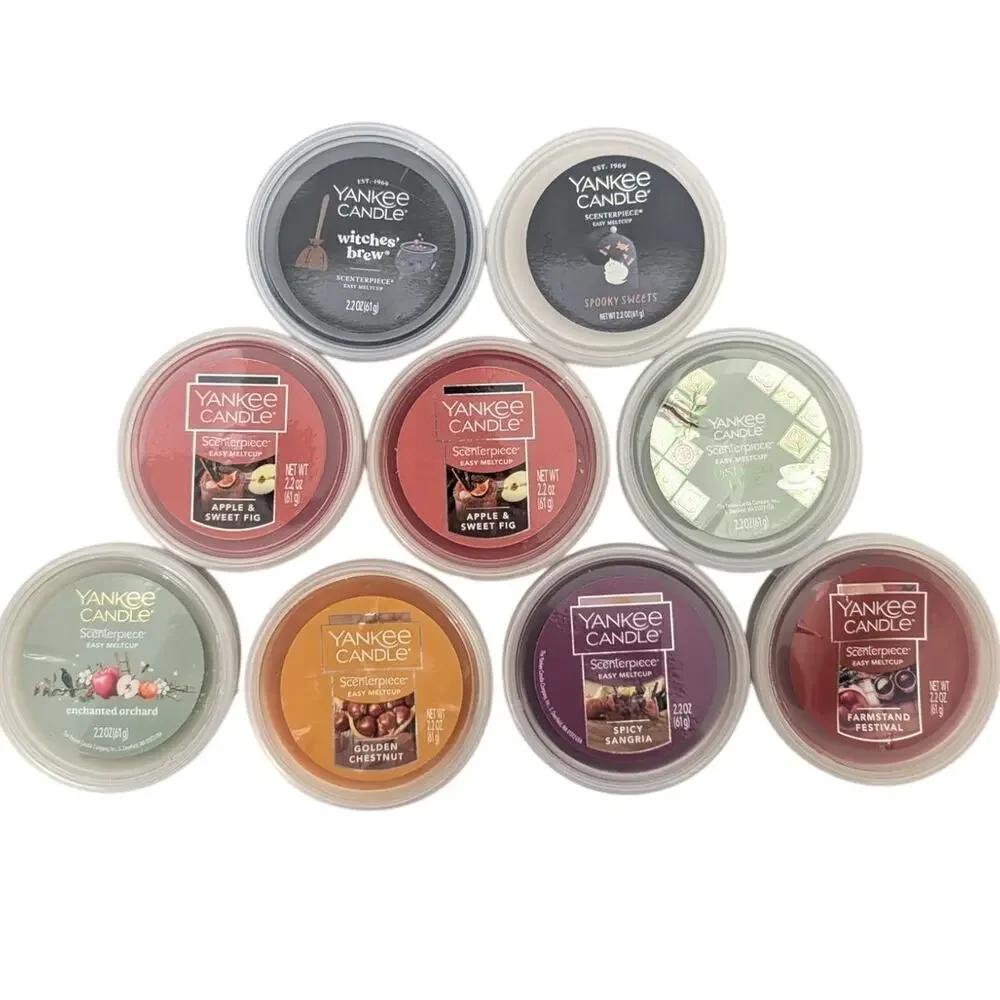 Yankee Scenterpiece Candle Easy Meltcup 2.2oz-Lot Of 9-Eight Different Scents
